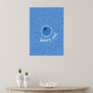 "Berry Cool" Blueberry Art Print