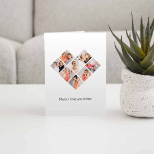 Pixel Love Heart Photo Card